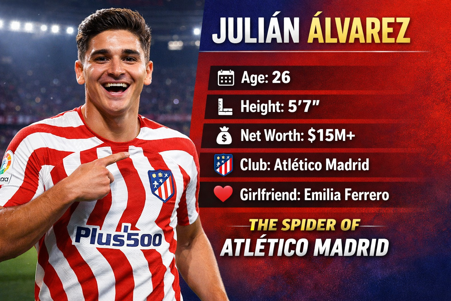 Julián Álvarez celebrating a goal for Atlético Madrid during a La Liga match