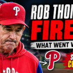Rob Thomson fired: Rob Thomson looking disappointed after Phillies collapse with bold text “Fired” and “What Went Wrong” in dramatic YouTube thumbnail style