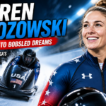 Lauren Brzozowski Team USA bobsled athlete racing at high speed on ice track Olympic hopeful 2026 monobob