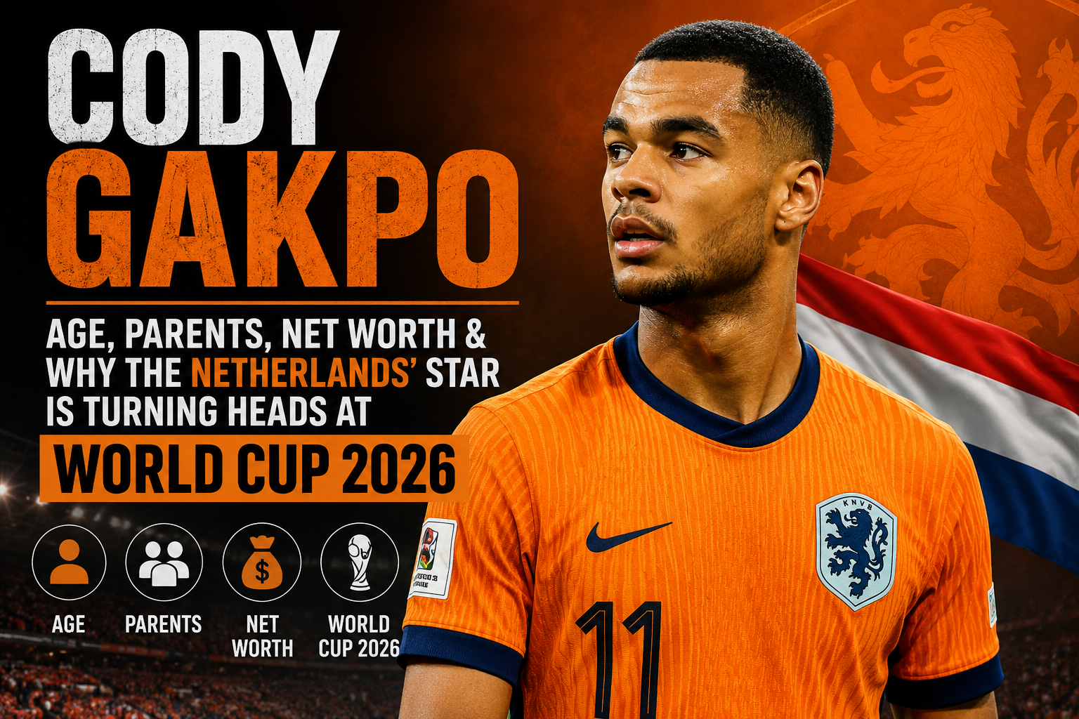Cody Gakpo celebrating a goal for Netherlands at FIFA World Cup 2026