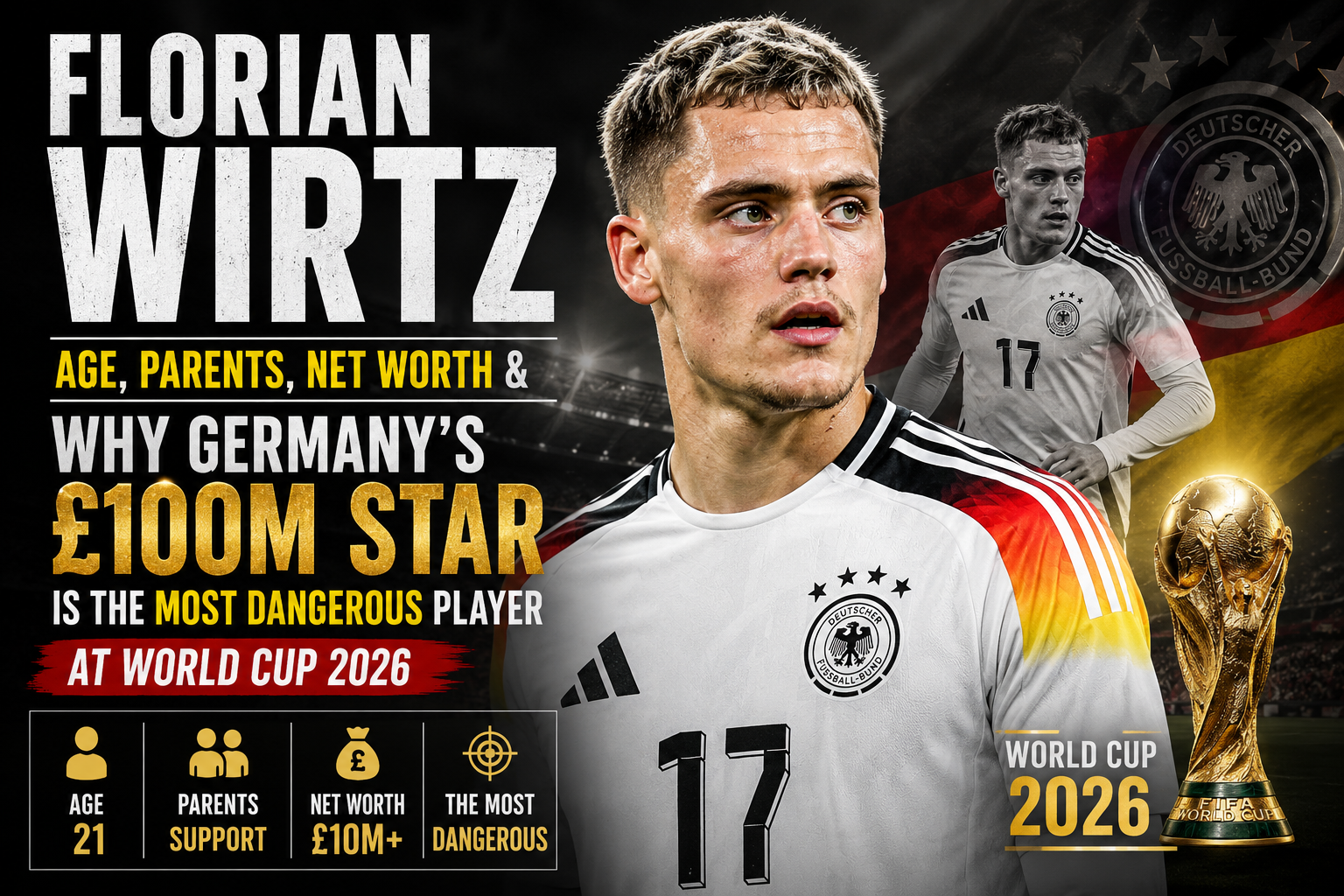 Florian Wirtz playing for Germany at FIFA World Cup 2026 in North America