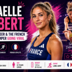 Anaelle Imbert competing in long jump for France