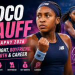 Coco Gauff celebrating a match win on the WTA Tour in 2026