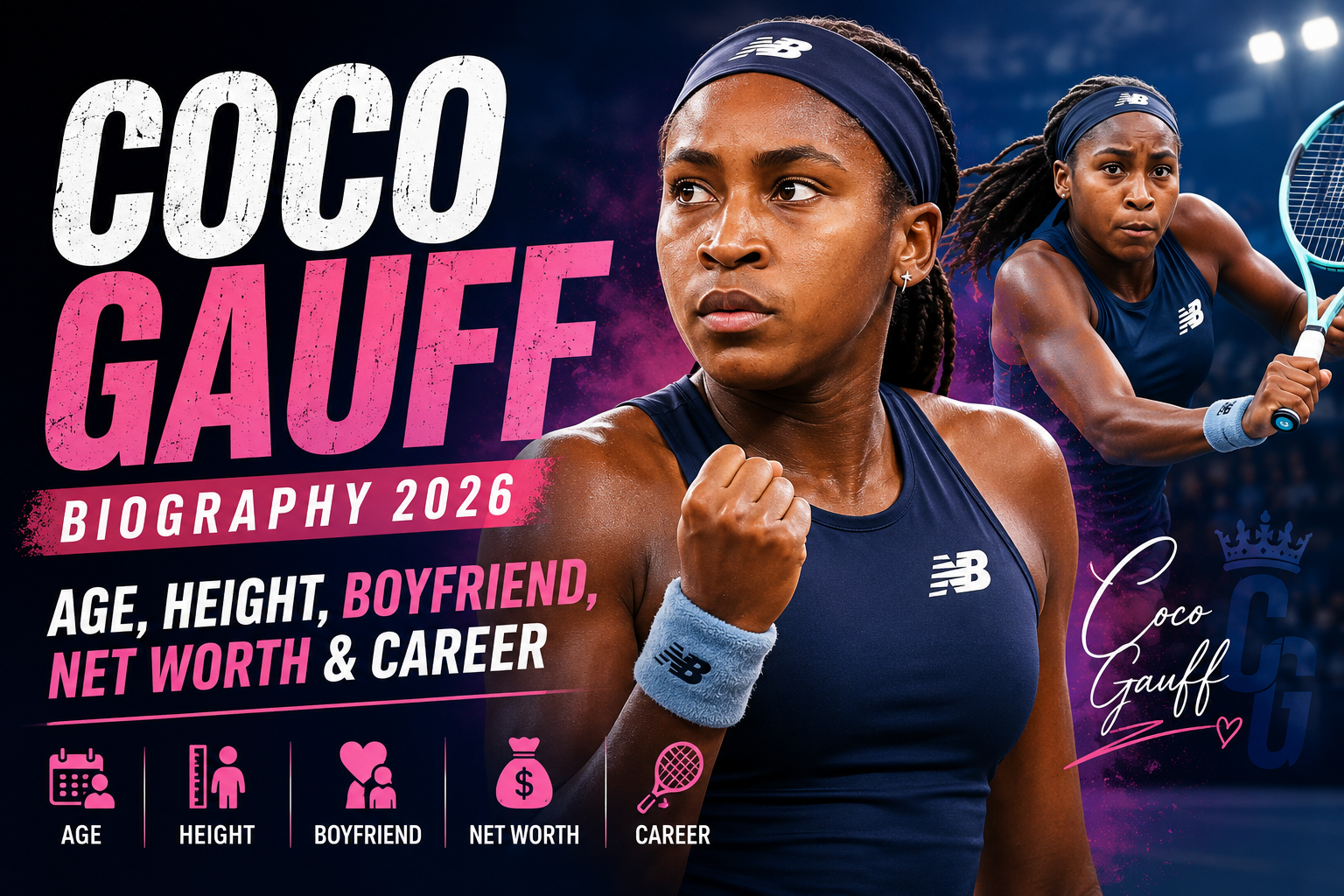 Coco Gauff celebrating a match win on the WTA Tour in 2026