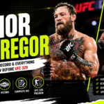 Conor McGregor posing before his UFC 329 return fight against Max Holloway in Las Vegas 2026