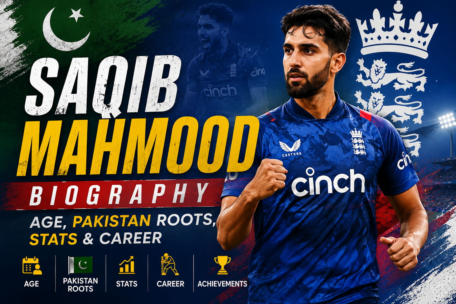Saqib Mahmood bowling for England during the IND vs ENG 2026 ODI series