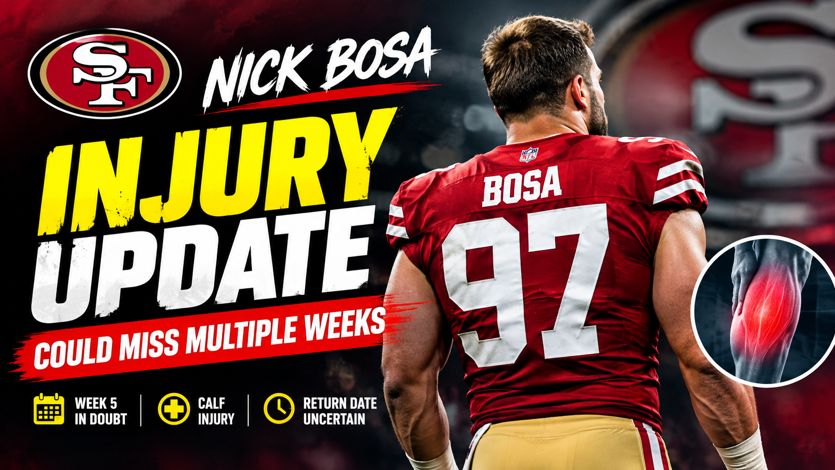 Nick Bosa Injury Update: 49ers Star Could Miss Multiple Weeks With Calf Injury